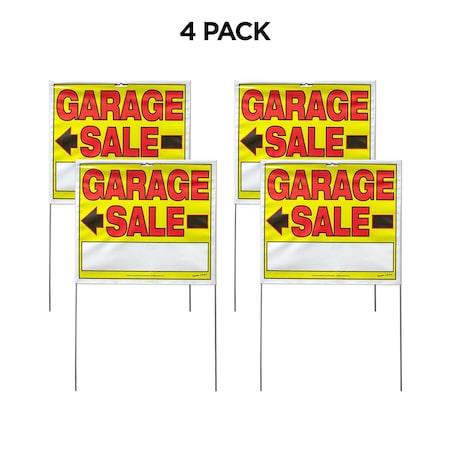 Sunburst Systems Garage Sale Signs 14in x 22in, 4PK 3960